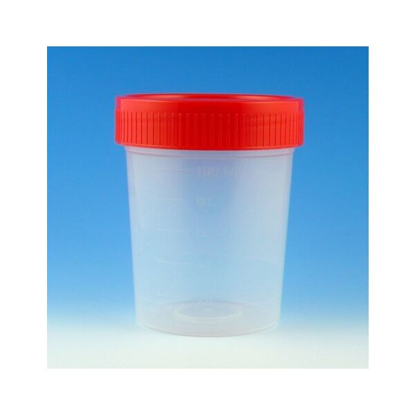 Specimen Container, 4 oz, with Separate 1/4-Turn Red Screw-cap, Non ...