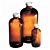 Amber, Boston Round Bottles with PTFE Faced Foamed, Polyethylene-Lined, White Polypropylene Cap, 125 mL (4.2 oz.) Case of 24