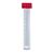 Transport Tube, 10mL, with Separate Red Screw Cap, PP, Conical Bottom, Self-Standing, Molded Graduations-Case of 1000