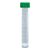 Transport Tube, 10mL, with Separate Green Screw Cap, PP, Conical Bottom, Self-Standing, Molded Graduations-Case of 1000