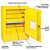 Mini Flammable Storage Cabinet - Manual Doors, Yellow (17 x 8 x 22'')